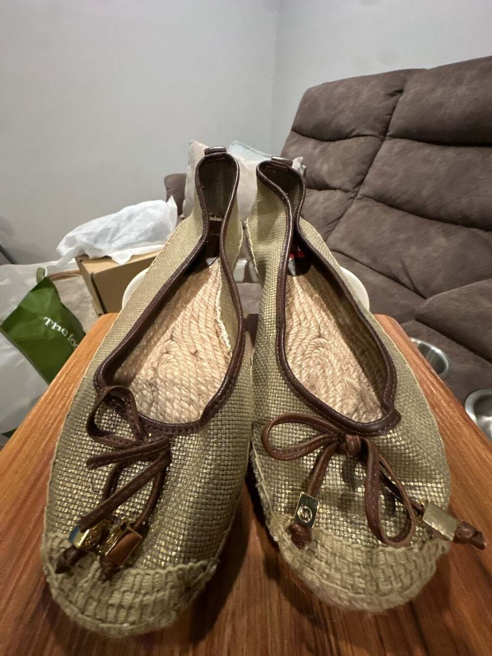 Michael Kors Meg Metallic Gold Espadrille Flat Shoes